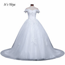 Load image into Gallery viewer, Free Shipping Wedding dresses Sweetheart Vestidos De Novia Off white dress Bridal Ball gowns Long train Sleeveless Frock IY037
