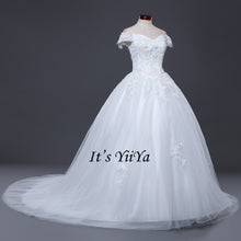 Load image into Gallery viewer, Free Shipping Wedding dresses Sweetheart Vestidos De Novia Off white dress Bridal Ball gowns Long train Sleeveless Frock IY037
