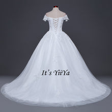 Load image into Gallery viewer, Free Shipping Wedding dresses Sweetheart Vestidos De Novia Off white dress Bridal Ball gowns Long train Sleeveless Frock IY037
