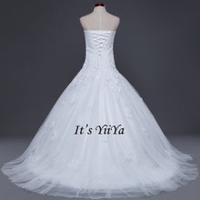 Load image into Gallery viewer, Vestidos De Novia  Free Shipping Strapless Appliques Wedding dresses Bridal Ball gowns Sexy Sleeveless Train Frocks IY025
