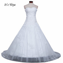 Load image into Gallery viewer, Vestidos De Novia  Free Shipping Strapless Appliques Wedding dresses Bridal Ball gowns Sexy Sleeveless Train Frocks IY025
