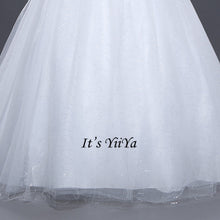 Load image into Gallery viewer, Free Shipping Half sleeve Wedding dresses O-neck Vestidos De Novia Off white dress Bridal Ball gowns Long train Frocks HS620
