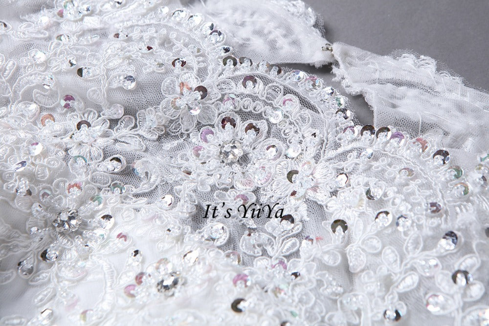Free Shipping Half sleeve Wedding dresses O-neck Vestidos De Novia Off white dress Bridal Ball gowns Long train Frocks HS620