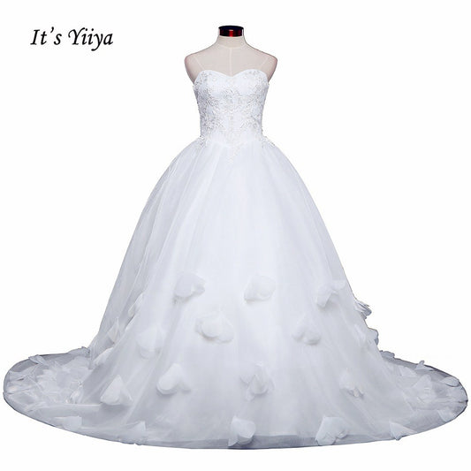Free shipping New Arrival Strapless Sleeveless Wedding Dresses Long Train Gowns Appliques Frocks dress Vestidos De Novia IY010