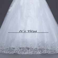 Load image into Gallery viewer, Free shipping YiiYa 2016 new Bridal White wedding dress Wedding gowns Trailing Romantic Flowers Train Vestidos De Novia HS222
