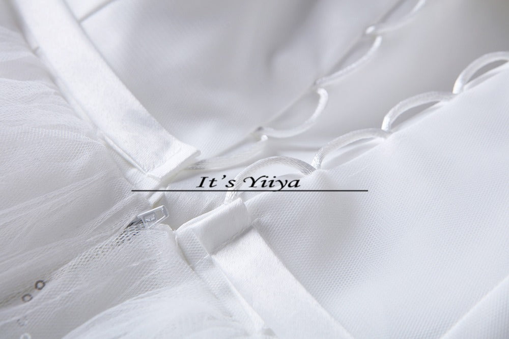 Free shipping YiiYa 2016 new Bridal White wedding dress Wedding gowns Trailing Romantic Flowers Train Vestidos De Novia HS222