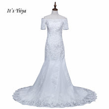 Load image into Gallery viewer, Free Shipping Short Sleeve Wedding dresses Mermaid Vestidos De Novia Off white dress Bridal Ball gowns Long train Frocks HS705
