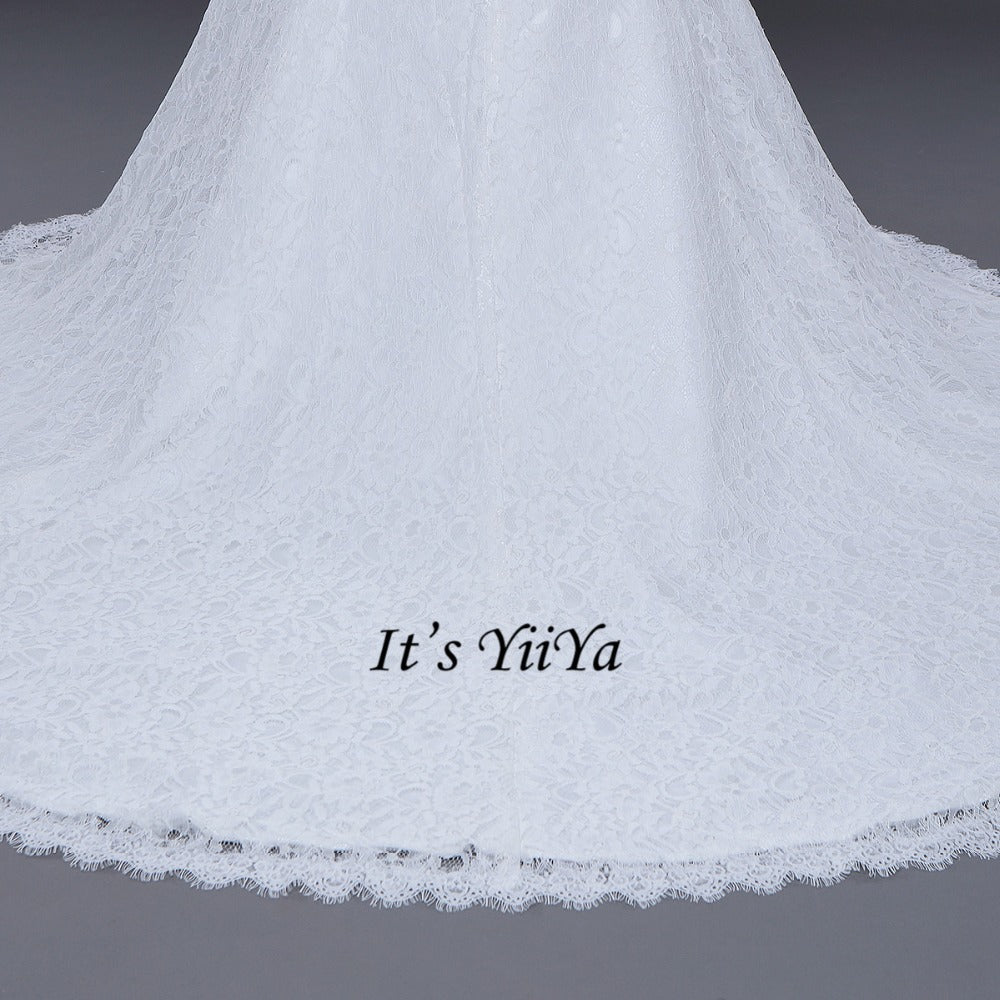 Free Shipping Wedding dresses  V-neck Vestidos De Novia Off white dress Bridal Ball gowns Long train Long sleeve Frock IY038