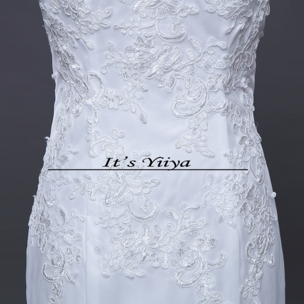 Free shipping 2016 new quality white Boat Neck Mermaid Trailing Vestidos De Novia Train Wedding Gowns Lace up Bride Frocks D95