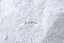 Load image into Gallery viewer, Free shipping 2016 new quality white Boat Neck Mermaid Trailing Vestidos De Novia Train Wedding Gowns Lace up Bride Frocks D95
