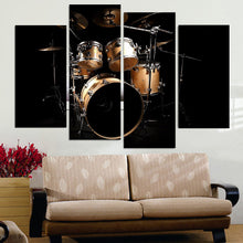 Load image into Gallery viewer, HD Printed 4 Piece Canvas Art Music Drum Painting Vintage Wall Pictures for Living Room Home Decor Free Shipping NY-7071A
