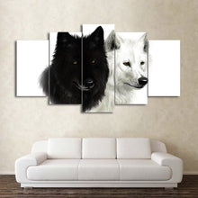 Load image into Gallery viewer, HD Printed 5 Piece Canvas Art Black And White Wolf Painting Animal Wall Pictures for Living Room Modern Free Shipping CU-1811C
