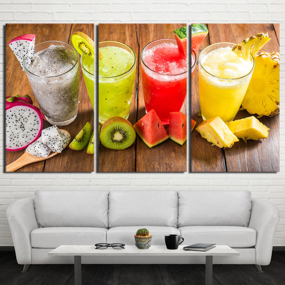 HD Printed 3 Piece Canvas Art Shaved ice Drink Painting Wall Pictures for Living Room Fruit Food Poster Free shipping NY-6968D