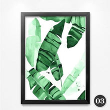 Load image into Gallery viewer, green leaf plants modular pictures wall print pictures for living room modern abstract wall painting posters and prints YT0002
