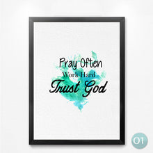 Load image into Gallery viewer, Pray More Worry Less Matthew Art Print Poster God Jesus Pray Psalm Art Poster Print Canvas Painting HD2118
