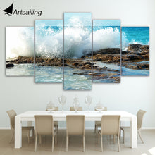 Load image into Gallery viewer, HD printed 5 piece canvas art sea coast waves spindrift painting wall pictures for living room modern free shipping CU-2032A
