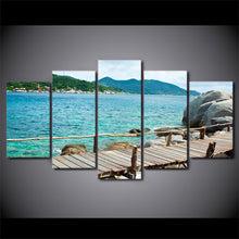 Load image into Gallery viewer, HD printed 5 piece canvas art beautiful sea coast boardwalk painting wall pictures for living room modern free shipping CU-2021A

