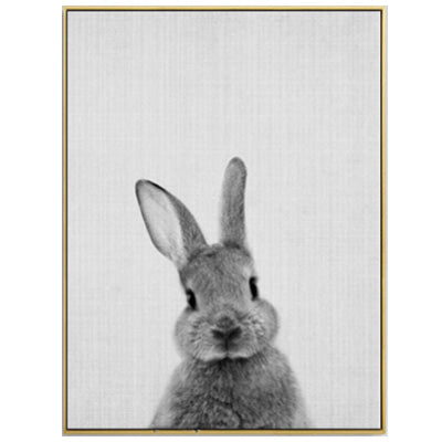 Rabbit Tail Canvas Painting Nursery Wall Art Animal Poster and Print Nordic Woodland Picture for Kids Baby Girls Room Home Decor