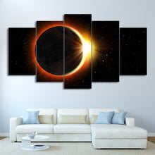 Load image into Gallery viewer, HD Printed 5 Piece Canvas Art Eclipse Painting Universe Wall Pictures for Living Room Decor Frame Poster Free Shipping CU-2068C
