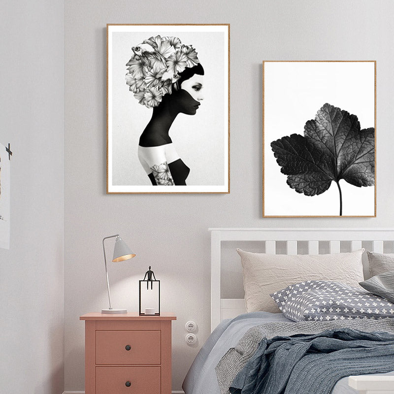 Nordic Decoration Flower Posters And Prints Girl Canvas Prints Wall Art Canvas Painting Wall Pictures For Living Room Unframed