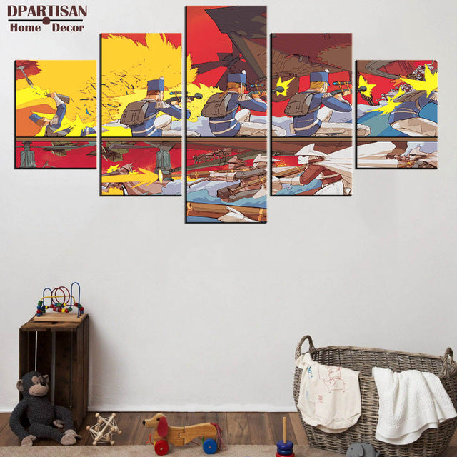 DPARTISAN 5 Panel Modern Battles star Wall Art Painting Canvas Painting For Living Room Decor Picture Modular Painting No frame
