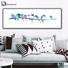 Load image into Gallery viewer, Watercolor Animal Birds Poster Minimalist Art Canvas Painting Wall Picture Long Banner Print Modern Home Room Decoration 388

