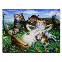 Load image into Gallery viewer, Vladimir Rumyantsev sit down cat world oil painting wall Art Picture Paint on Canvas Prints wall painting no framed

