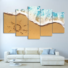 Load image into Gallery viewer, HD Printed 5 Piece Canvas Art Beach Wave Painting Beach View Wall Pictures Decor Framed Modular Painting Free Shipping CU-2081C
