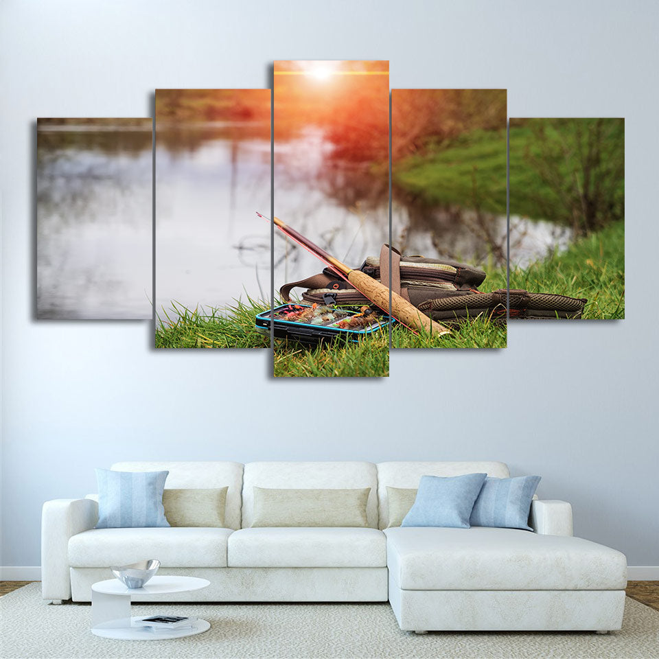 HD Printed 5 Piece Canvas Art Sailing Boat Painting Lake Wall Pictures Decor Framed Modular Painting Free Shipping CU-2092B