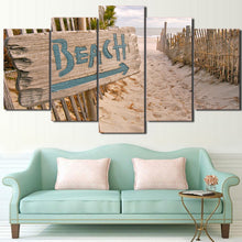 Load image into Gallery viewer, wall art canvas painting 5 piece HD print Beach Fence posters and prints framed modular canvas art home decor CU-2183C
