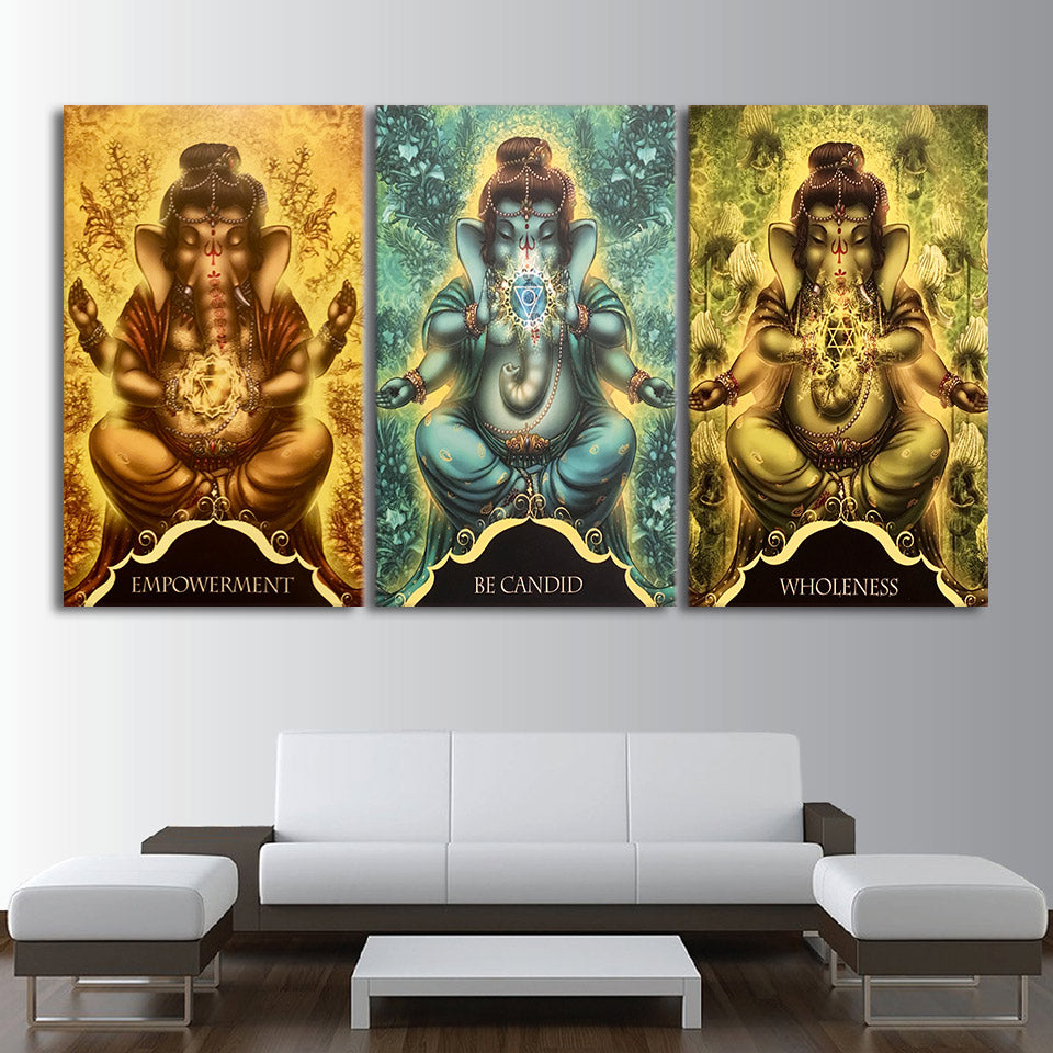 HD printed 3 piece canvas art whispers of lord ganesha painting wall pictures for living room modern free shipping CU-2215D