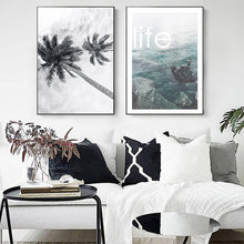 Load image into Gallery viewer, Seascape Coconut Trees Art Print Wall Art Canvas Painting Poster Wall Pictures For Living Room Nordic Poster Cuadros Unframed
