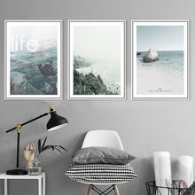 Load image into Gallery viewer, Seascape Coconut Trees Art Print Wall Art Canvas Painting Poster Wall Pictures For Living Room Nordic Poster Cuadros Unframed
