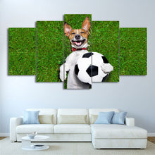 Load image into Gallery viewer, HD Printed 5 Piece Canvas Art Football Painting Dog Playing Wall Pictures Gym Poster Modular Painting Free Shipping CU-2337C
