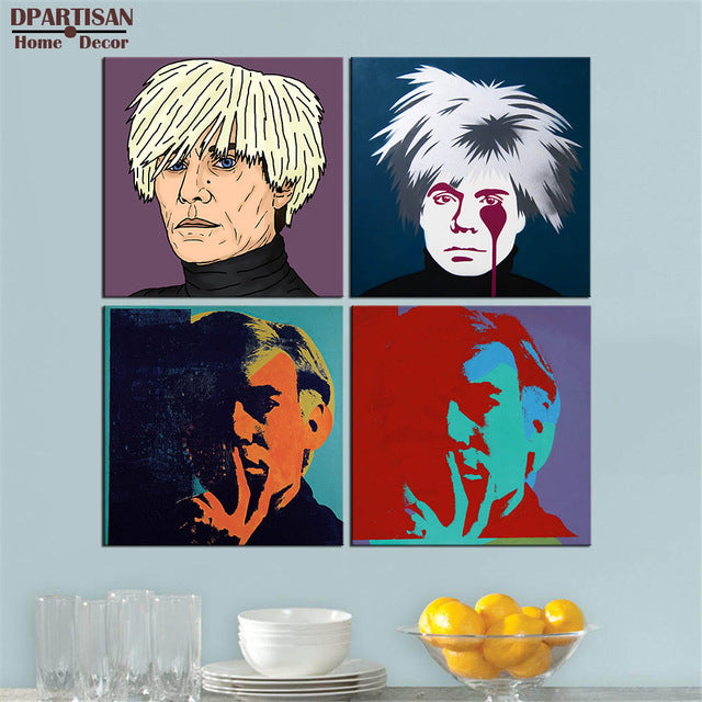 DPARTISAN andy warhol self picture oil painting POP Art Print on canvas for wall decoration poster wall painting no frame arts