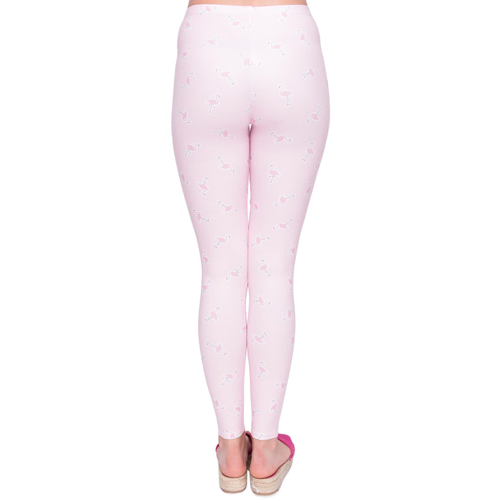 Women Legging Pink Flamingo Printing Leggings Fashion High Waist