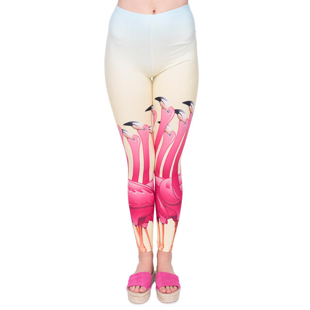 Flamingo Series Women Legging Look Up Guys Printing Leggings Fashion
