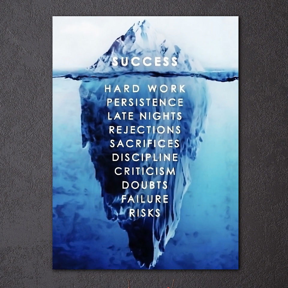 HD Printed 1 piece Canvas Inspirational Poster Ice Mountain Underwater Painting  Motivational Quote Free Shipping CU-2339B