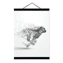 Load image into Gallery viewer, Abstract Black White Ink Animal Wolf A4 Wooden Framed Poster Minimalist Wall Art Canvas Painting Picture Print Home Decor Scroll
