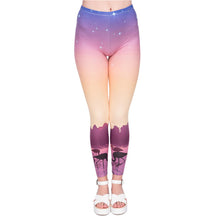 Load image into Gallery viewer, Flamingo Series Women Legging Violet Lake Printing Leggings Fitness Slim High Waist
