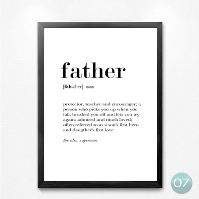 Definition Analysis of English Words Art Print Poster Love Mother Father Aunt Uncle Art Poster Print Canvas Painting HD2113