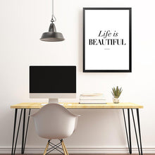 Load image into Gallery viewer, Life Quotes Canvas Painting Life Is Beautiful Wall Picture Never Too Old To Learn Modern Room Decor HD2254
