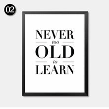 Load image into Gallery viewer, Life Quotes Canvas Painting Life Is Beautiful Wall Picture Never Too Old To Learn Modern Room Decor HD2254
