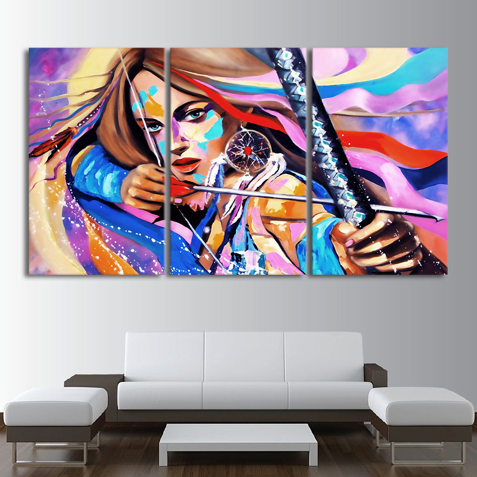 HD printed 3 piece canvas art native American Warrior dream catcher painting living room wall art free shipping/CU-2309C