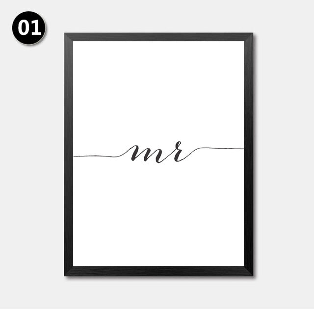 Love Sign Word Art Black White Poster Canvas Prints Art inspirational wall modern home decor painting on the wall pictures 2163A