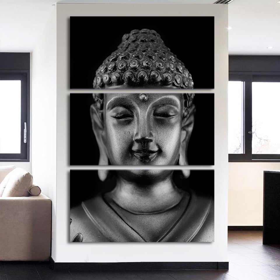 HD printed 3 piece canvas art buddha statue painting wall pictures for living room modern free shipping NY-7147C