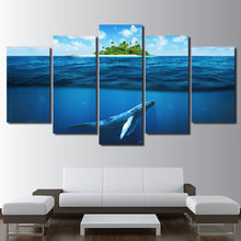 Load image into Gallery viewer, HD printed 5 piece Canvas Art Blue Deep Ocean Swimming Fish Painting Wall Picture Decorations Living Room Free Shipping CU-2272C
