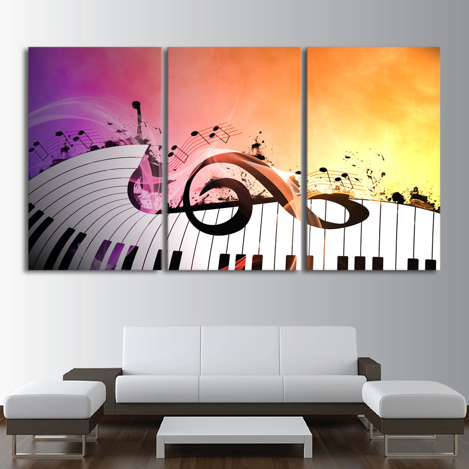 HD Printed 3 Piece Canvas Art Piano Keys Painting Music Character Wall Pictures for Living Room Decoration Free Shipping XA1745C