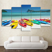Load image into Gallery viewer, HD Printed 5 Piece Canvas Art  Sea Beach Boats Painting Seascape Wall Pictures for Living Room Modern Free Shipping CU-2270C
