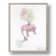 Load image into Gallery viewer, Elephant with Balloon Sketch Canvas Art Print Painting Poster,  Wall Pictures for Home Decoration, Wall Art Decor Ye15-2
